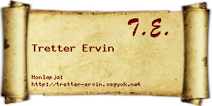 Tretter Ervin névjegykártya